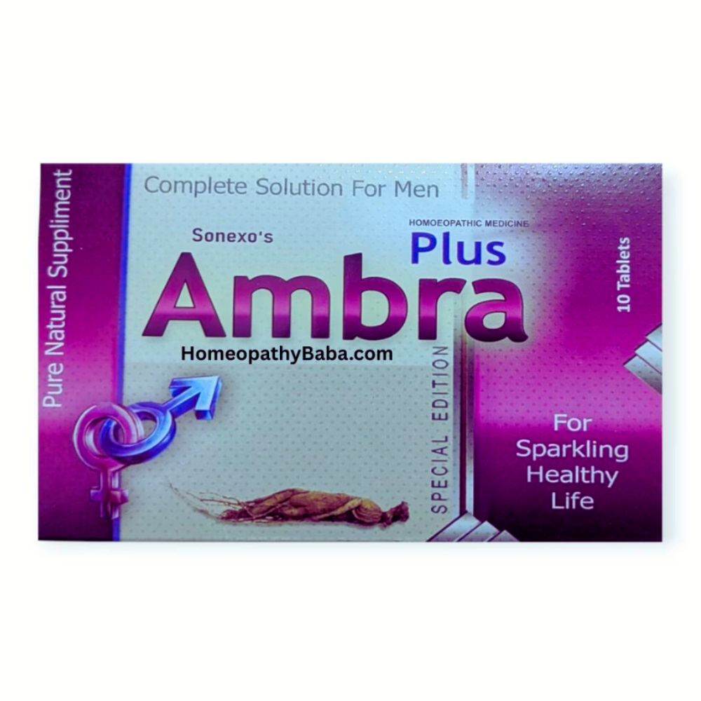 Sonexo Ambra Plus tablets for male vigor and vitality | Homeopathy Baba