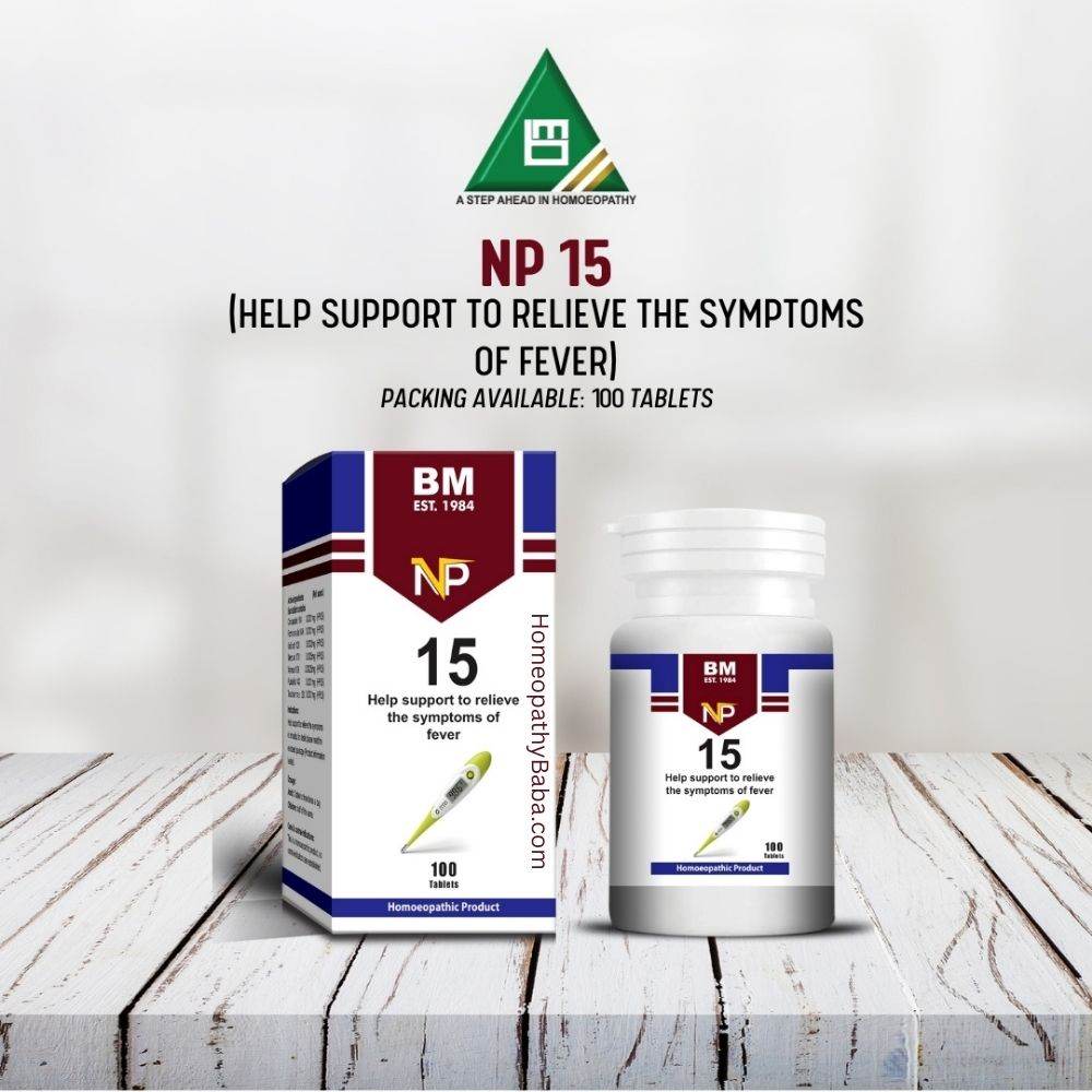 BM NP 15 Tablets for fever symptom relief and natural wellness | HomeopathyBaba.com