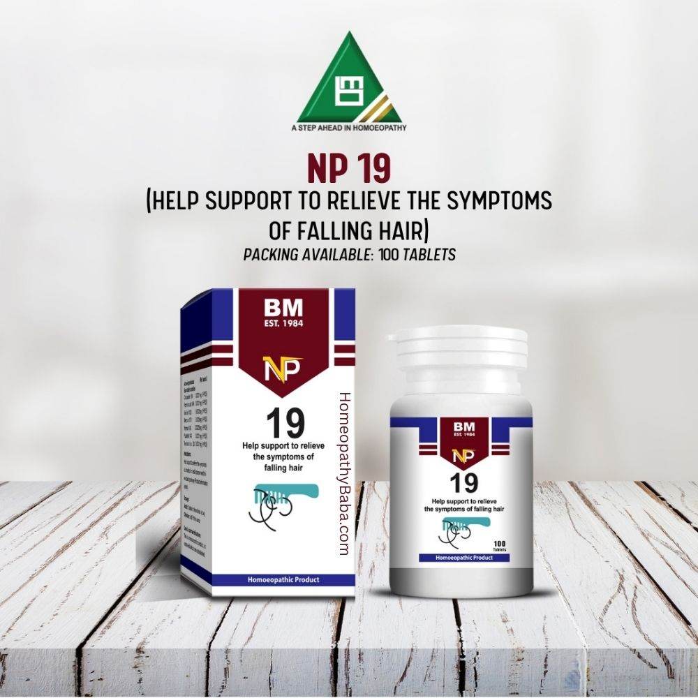 BM NP 19 Tablets for falling hair symptom relief and hair health | HomeopathyBaba.com