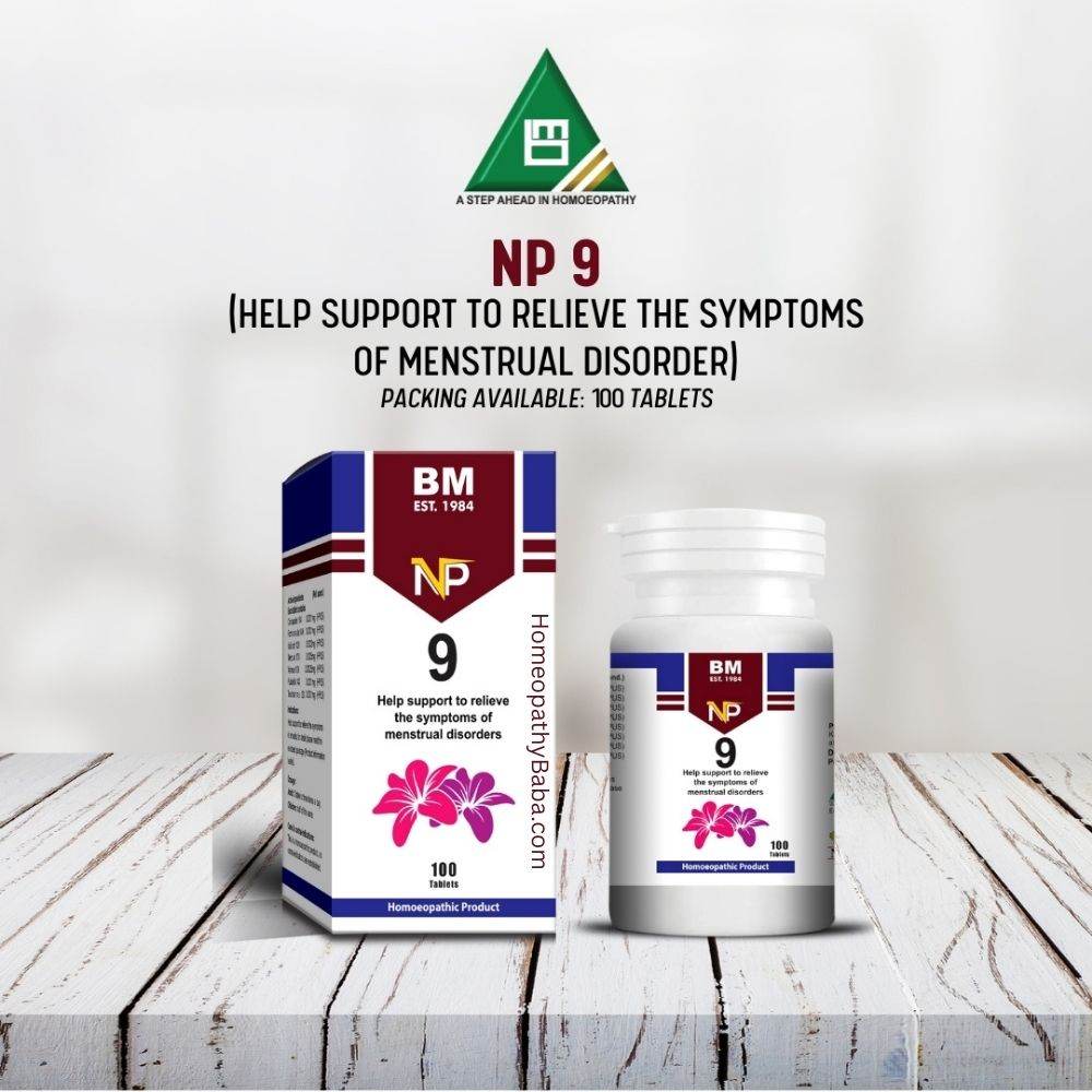 BM NP 9 Tablets for menstrual disorder symptom relief | HomeopathyBaba.com