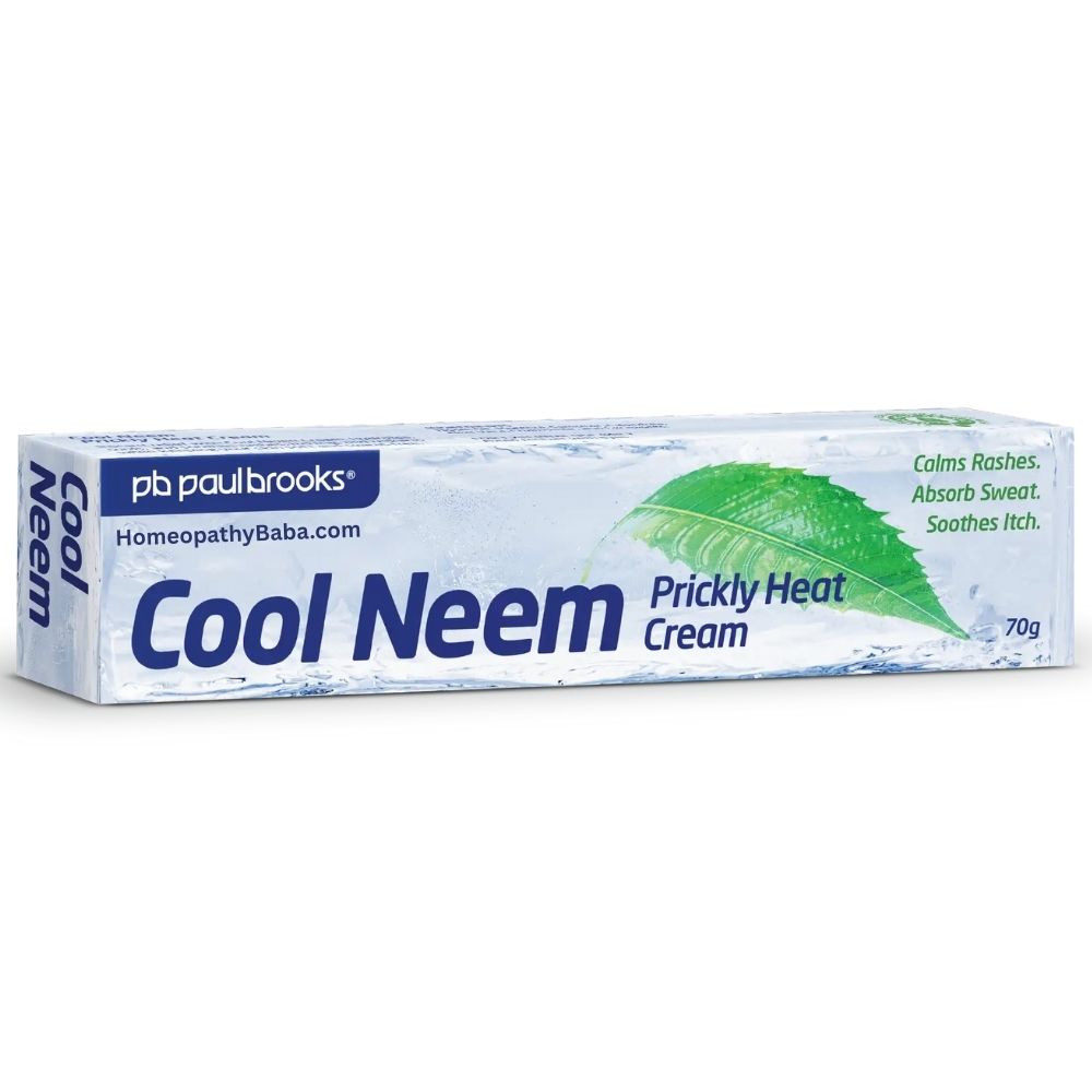 Paul Brooks Cool Neem Prickly Heat Cream for soothing rashes and itching | Homeopathy Baba