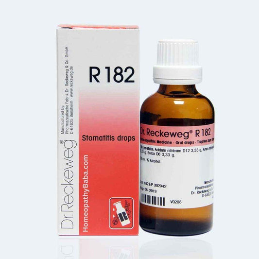 Dr. Reckeweg R182 Stomatitis drops for mouth and gum inflammation | Homeopathy Baba