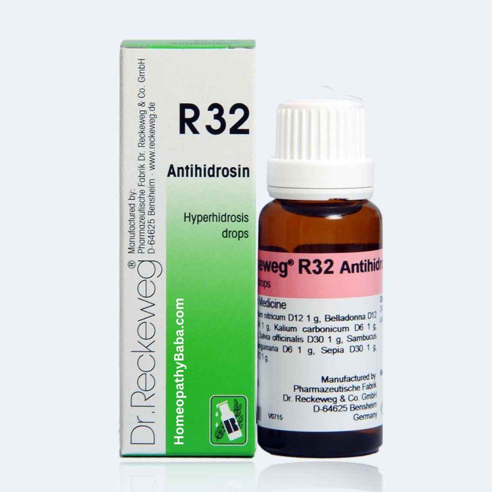 Dr. Reckeweg R32 Antihidrosin drops for excessive sweating | Homeopathy Baba