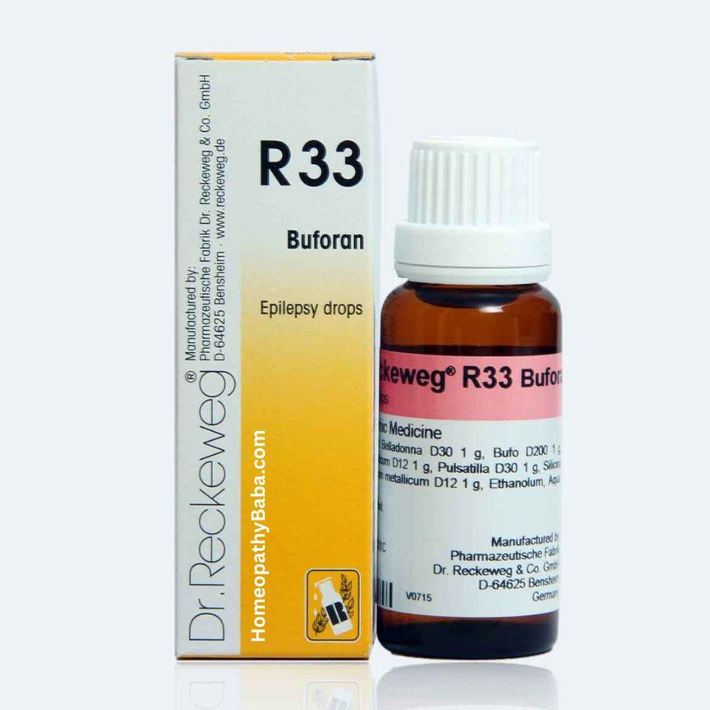 Dr. Reckeweg R33 Buforan drops for epilepsy and seizure support | Homeopathy Baba