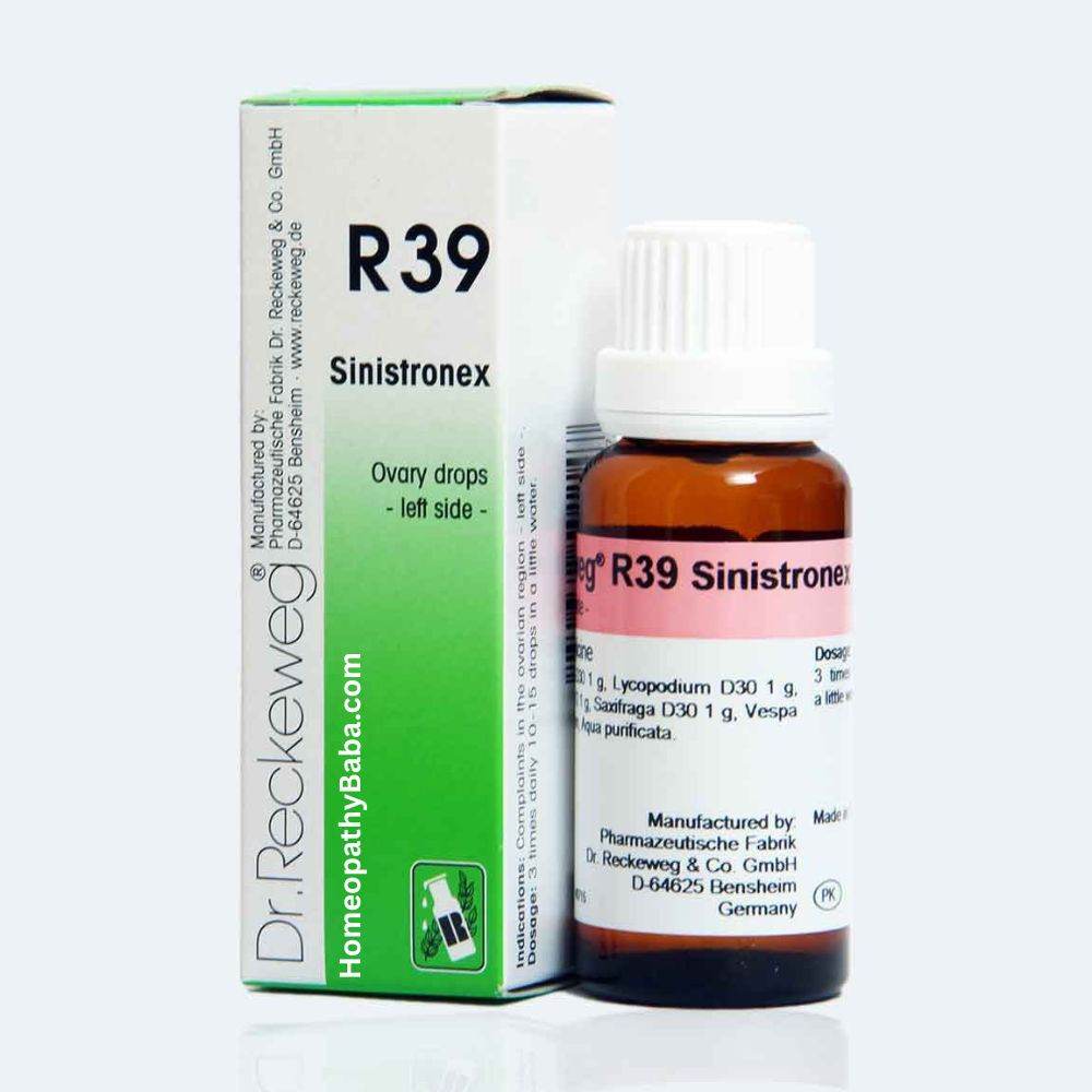 Dr. Reckeweg R39 Thuja drops for left-sided ovarian support | Homeopathy Baba