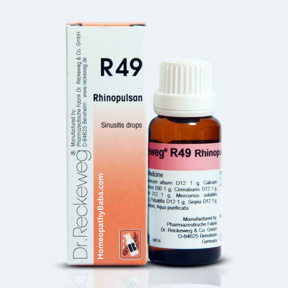 Dr. Reckeweg R49 Rhinopulsan drops for sinusitis and nasal congestion | Homeopathy Baba