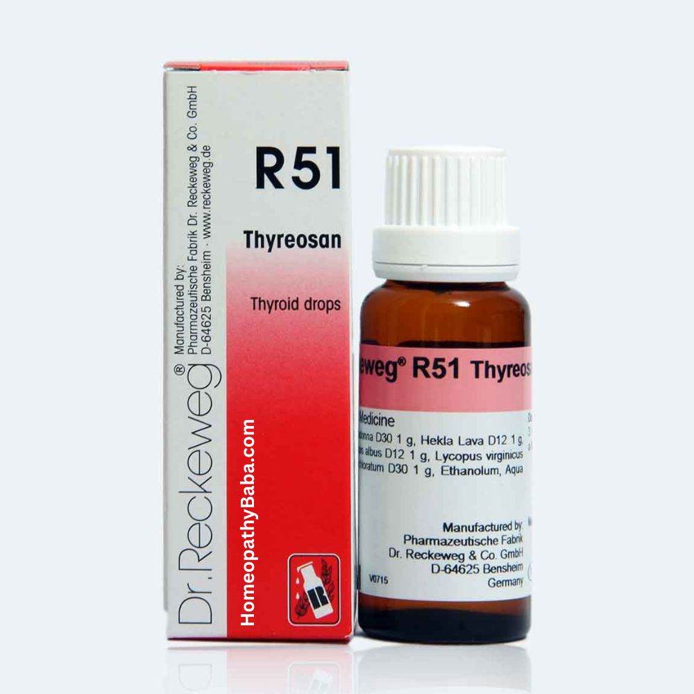 Dr. Reckeweg R51 Thyreosan drops for thyroid balance support | Homeopathy Baba