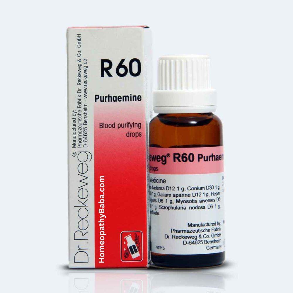 Dr. Reckeweg R60 Purhaemine blood purifying drops for skin clarity | Homeopathy Baba