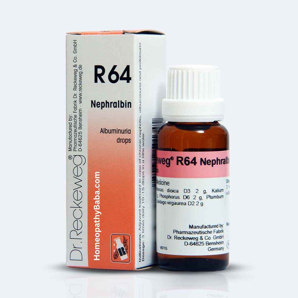 Dr. Reckeweg R64 Albuminurin drops for kidney support and proteinuria | Homeopathy Baba