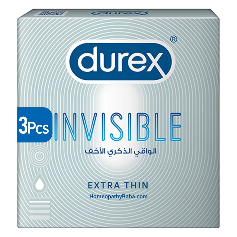 Durex Invisible Extra Thin Condoms (3 Pack) for Maximum Sensitivity | HomeopathyBaba.com