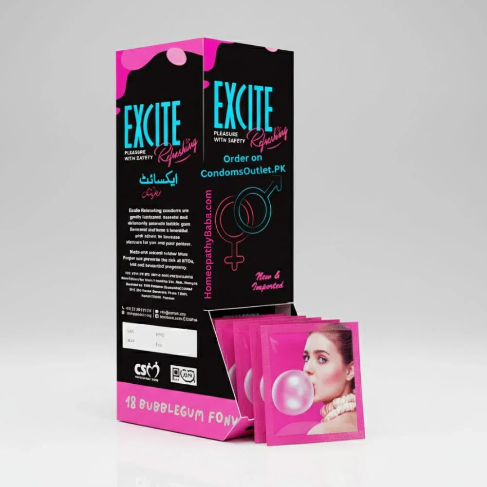 Excite Bubblegum Flavored Condoms (18 Pack) | HomeopathyBaba.com
