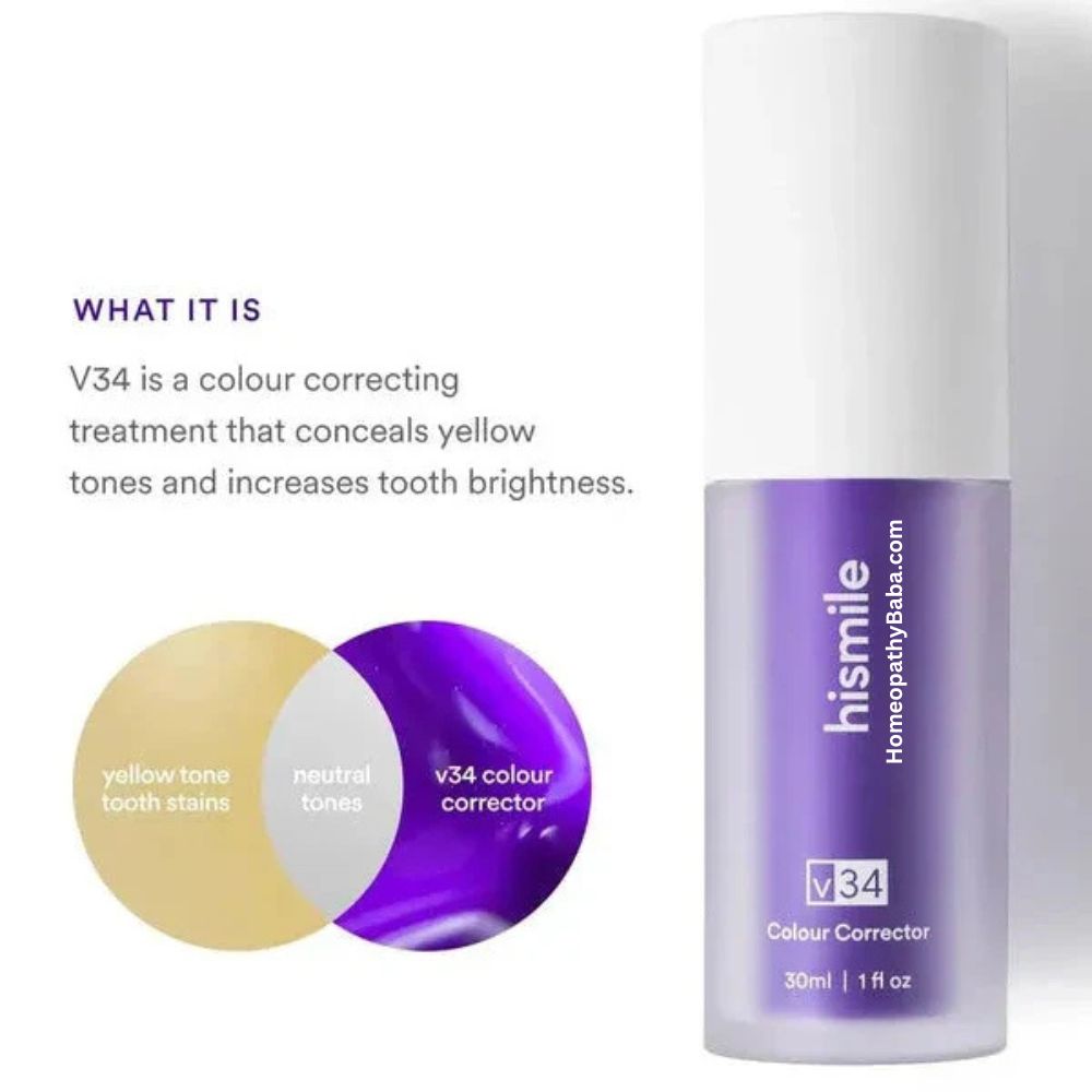 Hismile V34 Colour Corrector Serum | Non-Peroxide Teeth Brightener - Homeopathy Baba