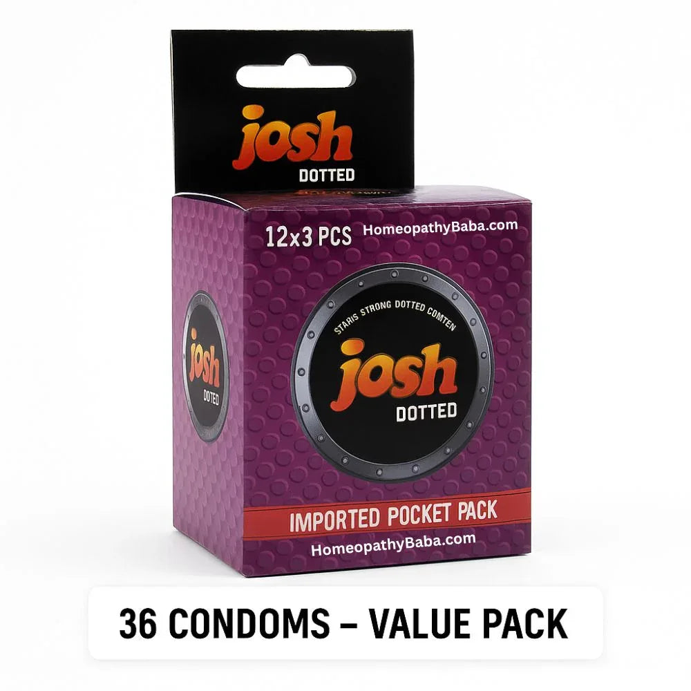 Josh Dotted Condoms - 36 Condoms Value Pack - HomeopathyBaba.com