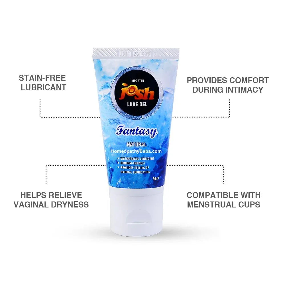 Fantasy Lube Gel tube with product features on a white background