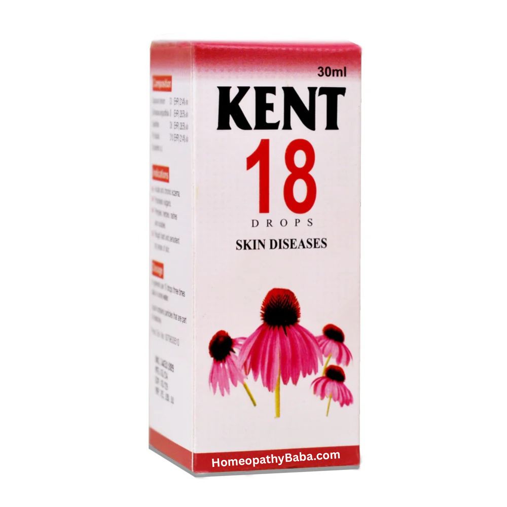Kent 18 (Skin Diseases) Drops for Eczema & Psoriasis | HomeopathyBaba.com