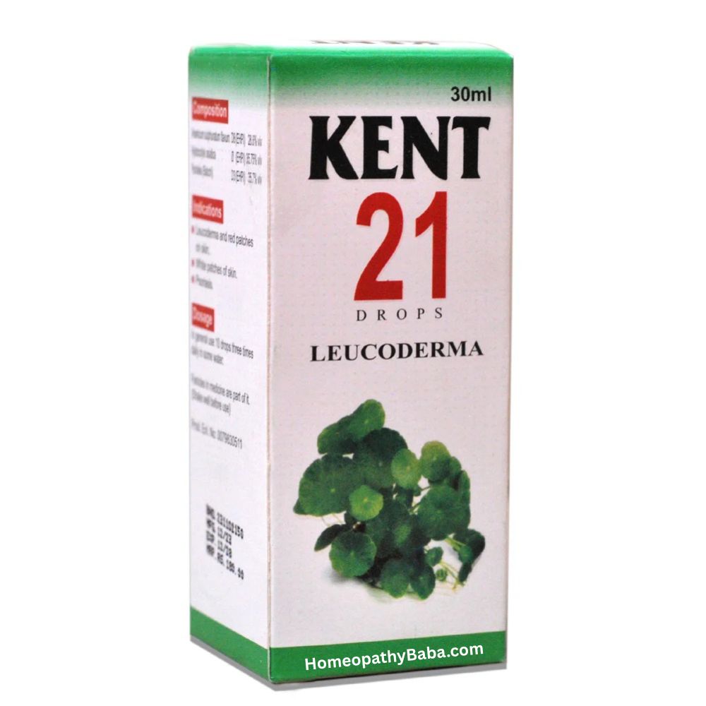 Kent 21 (Leucoderma) Drops for Skin Pigmentation Support | HomeopathyBaba.com