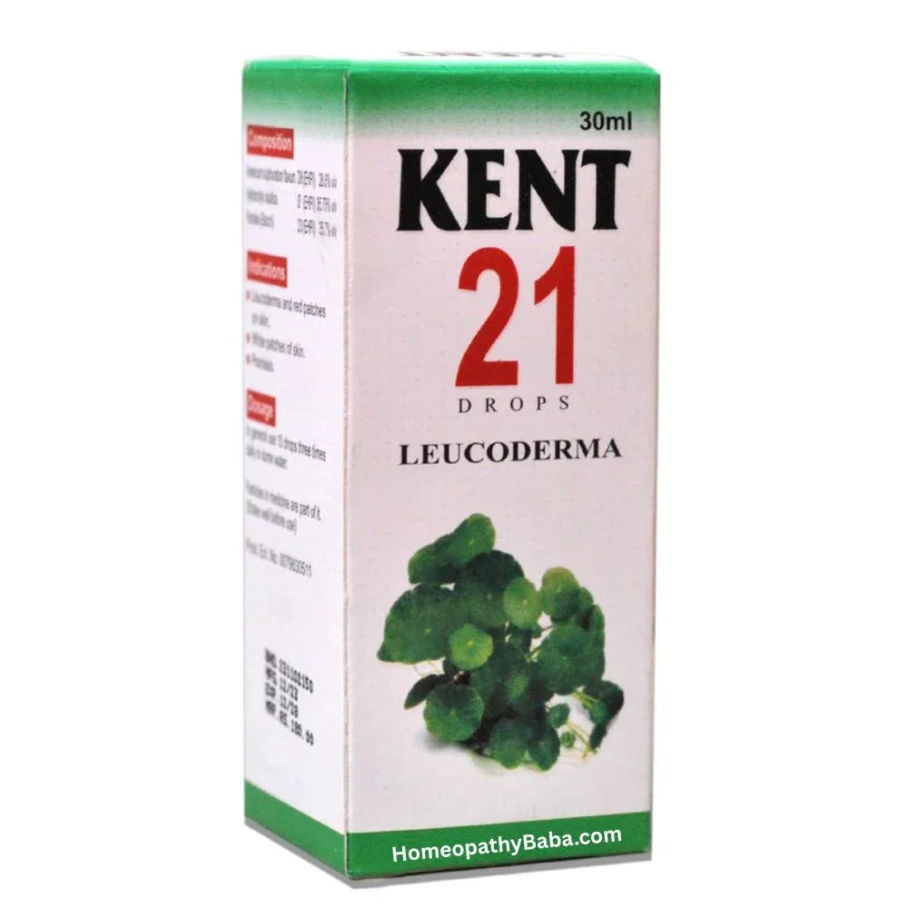 Kent 21 (Leucoderma) Drops for Skin Pigmentation Support | HomeopathyBaba.com
