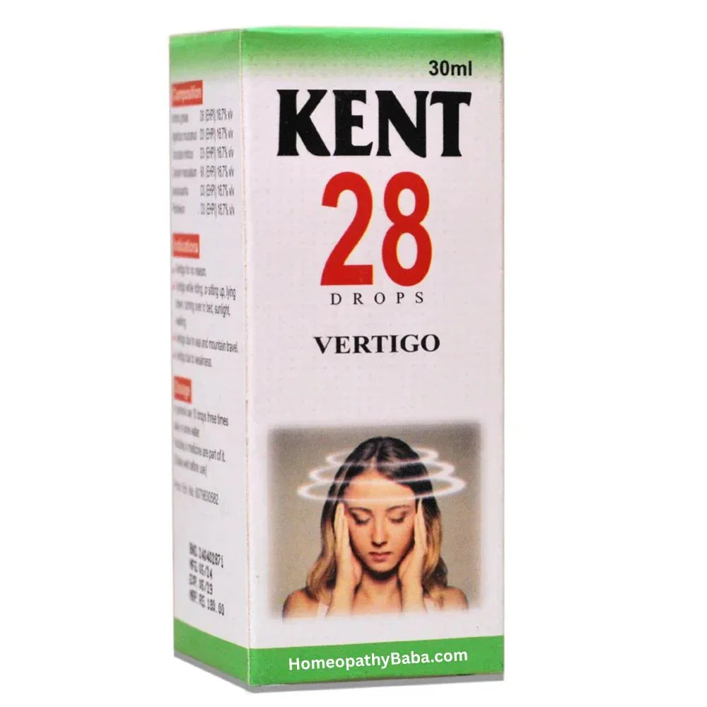 Kent 28 (Vertigo) Drops for Dizziness & Vertigo Relief | HomeopathyBaba.com