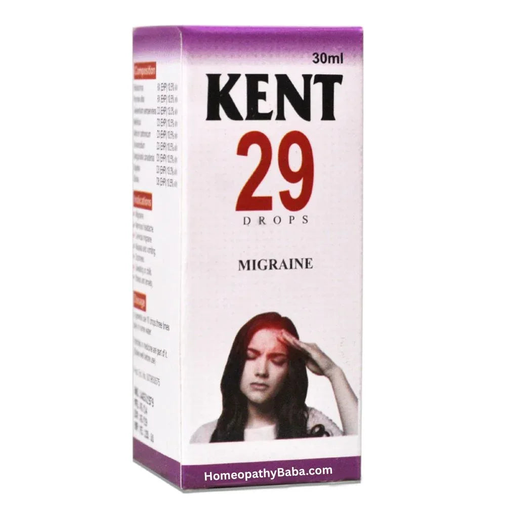 Kent 29 (Migraine) Drops for Migraine & Headache Relief | HomeopathyBaba.com