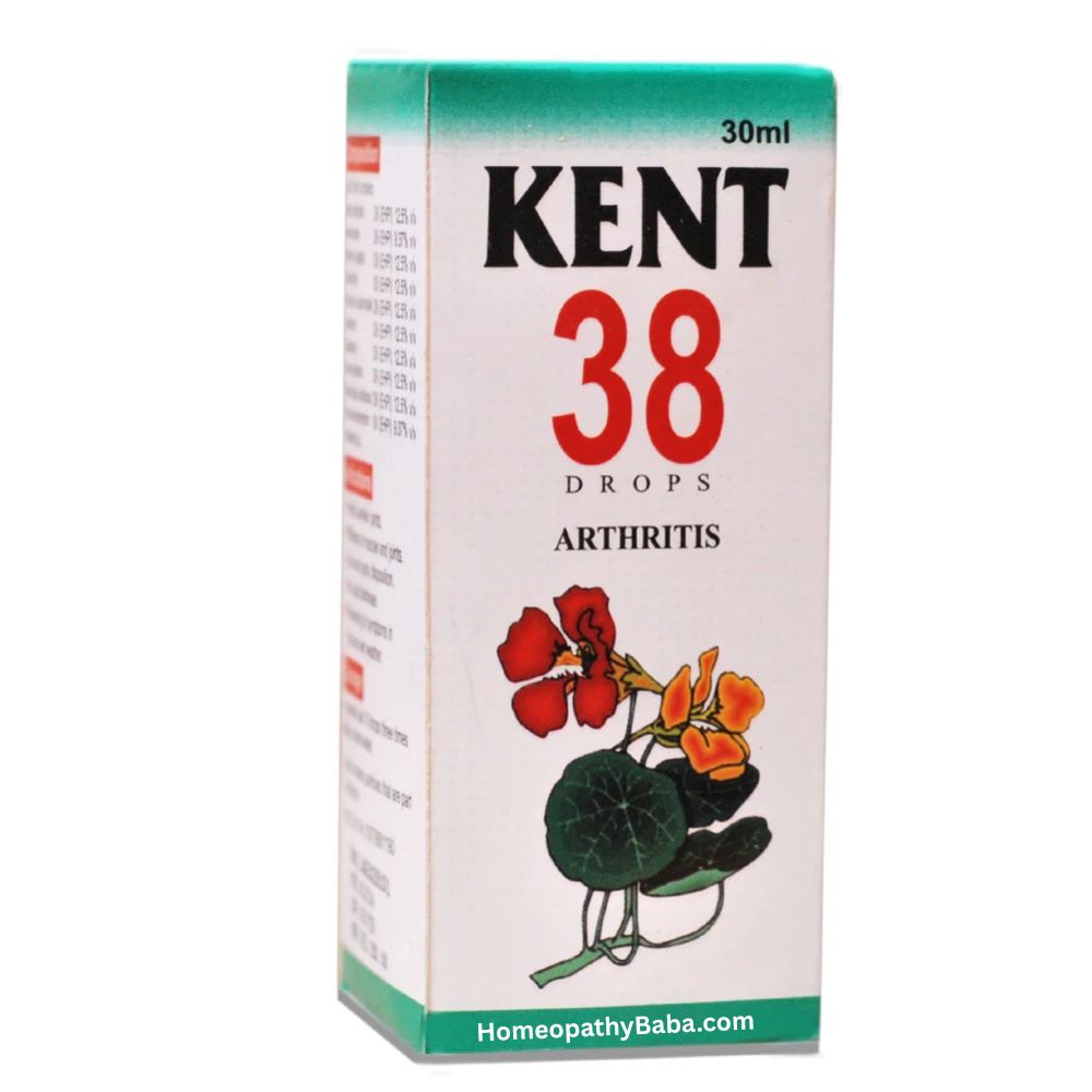 Kent 38 (Arthritis) Drops for Joint Pain & Gout Support | HomeopathyBaba.com