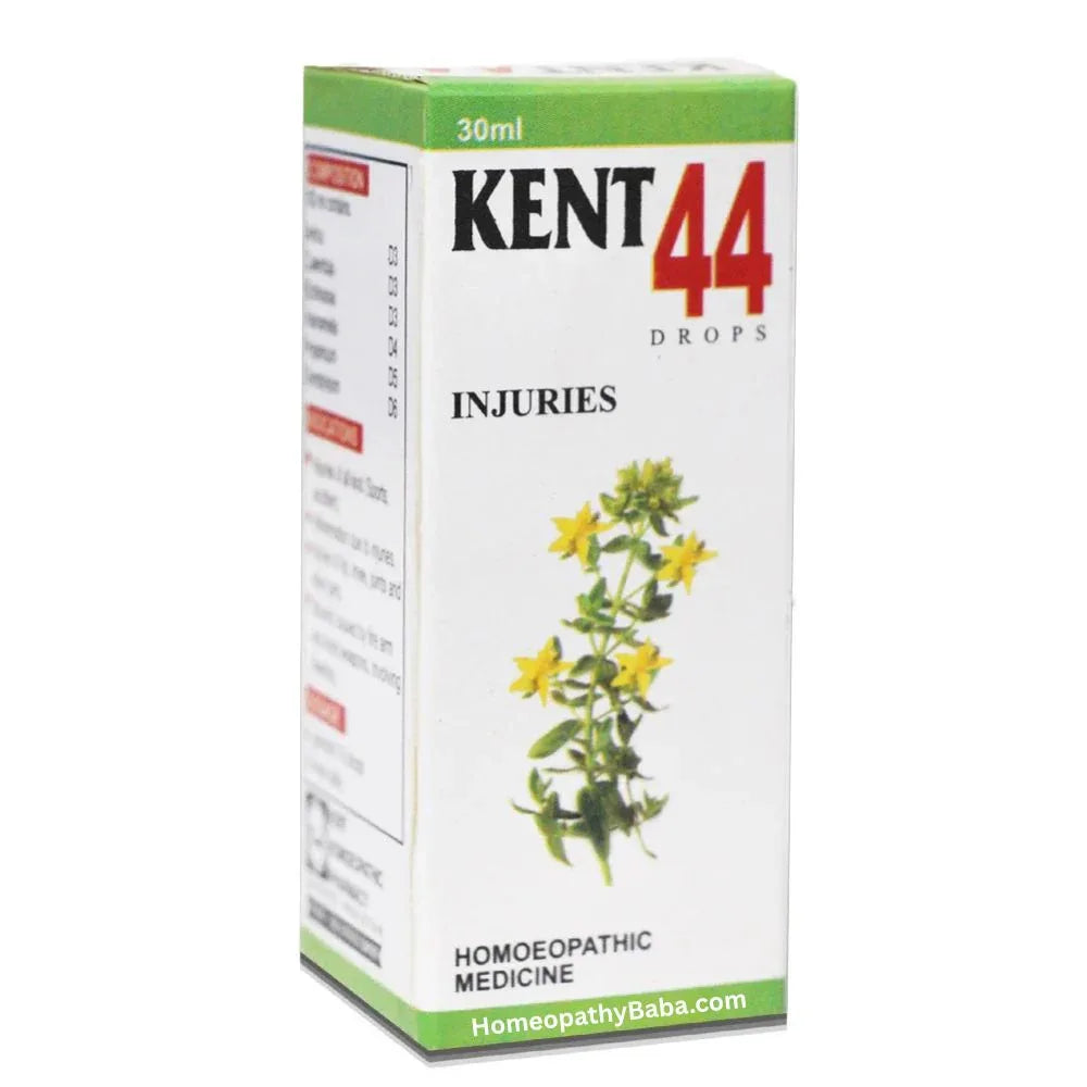 Kent 44 (Injury) Drops for Pain Relief & Healing Support | HomeopathyBaba.com