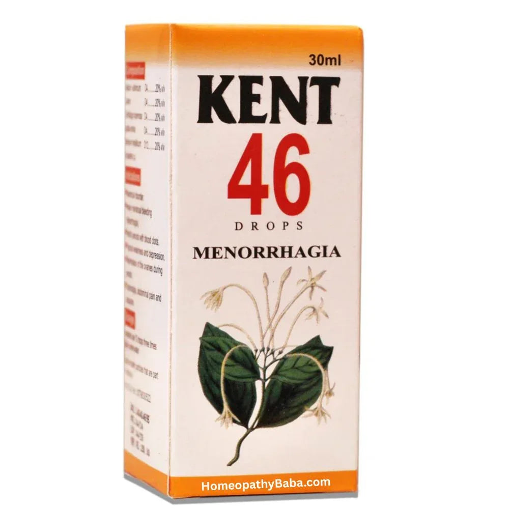 Kent 46 (Menorrhagia) Drops for Heavy Menstrual Bleeding | HomeopathyBaba.com