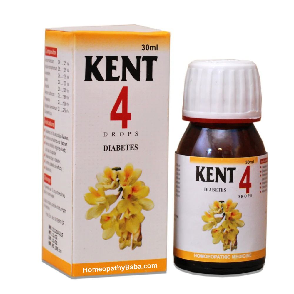 Kent 4 (Diabetes) Drops for Blood Sugar Support | HomeopathyBaba.com