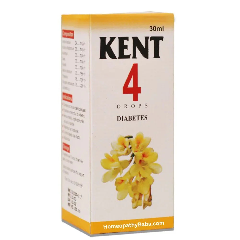 Kent 4 (Diabetes) Drops for Blood Sugar Support | HomeopathyBaba.com