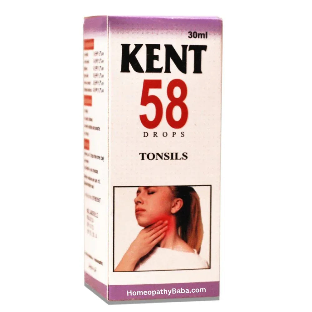 Kent 58 (Tonsils) Drops for Tonsillitis & Sore Throat | HomeopathyBaba.com