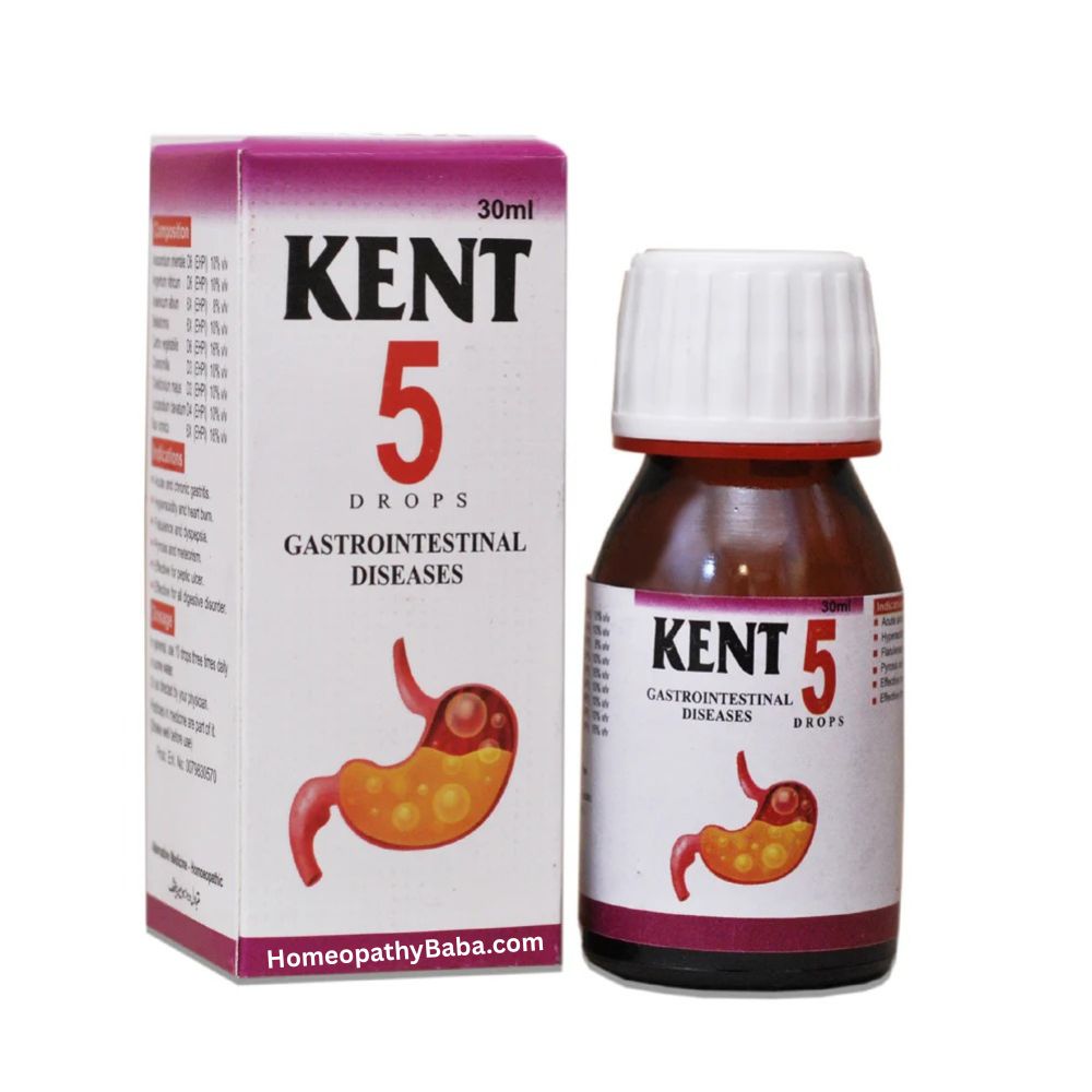 Kent 5 (Gastro-Intestinal) Drops for Digestive Support | HomeopathyBaba.com
