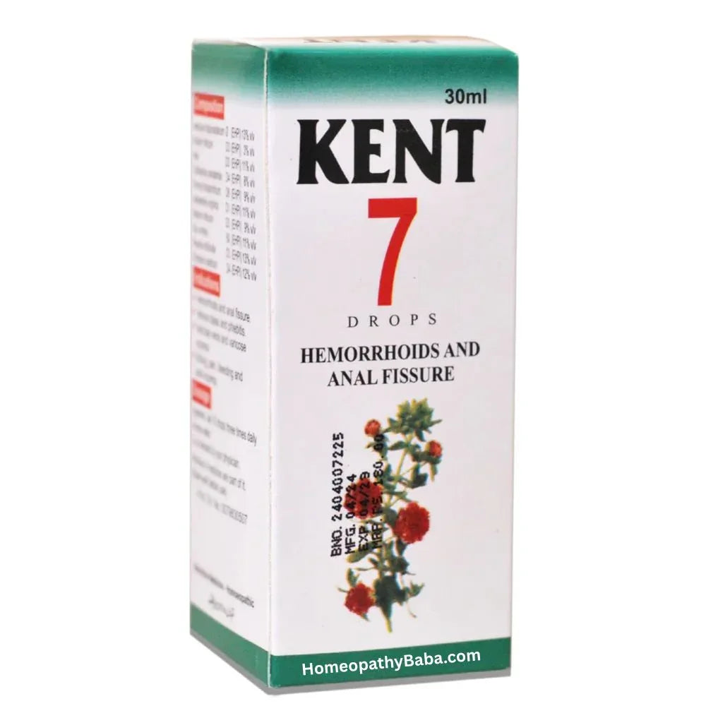 Kent 7 (Piles) Drops for Haemorrhoid Relief | HomeopathyBaba.com