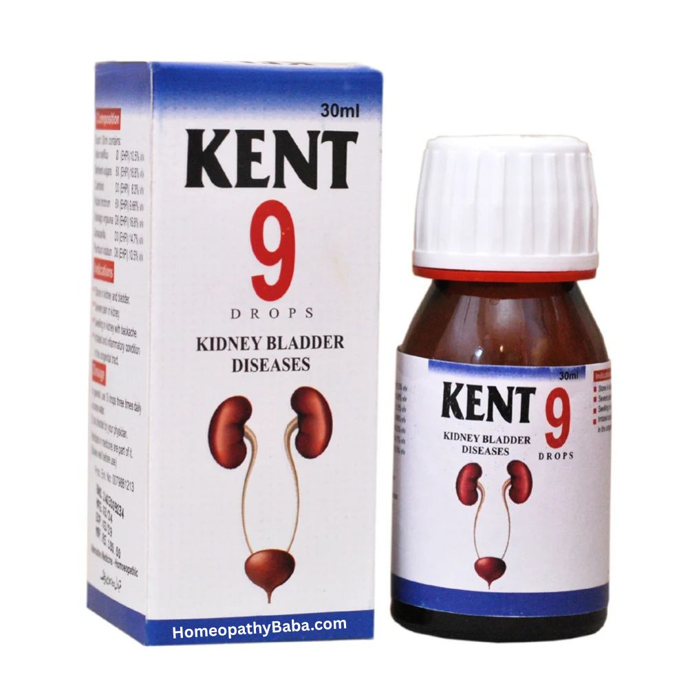 Kent 9 (Kidney & Bladder) Drops for Kidney Stone Support | HomeopathyBaba.com