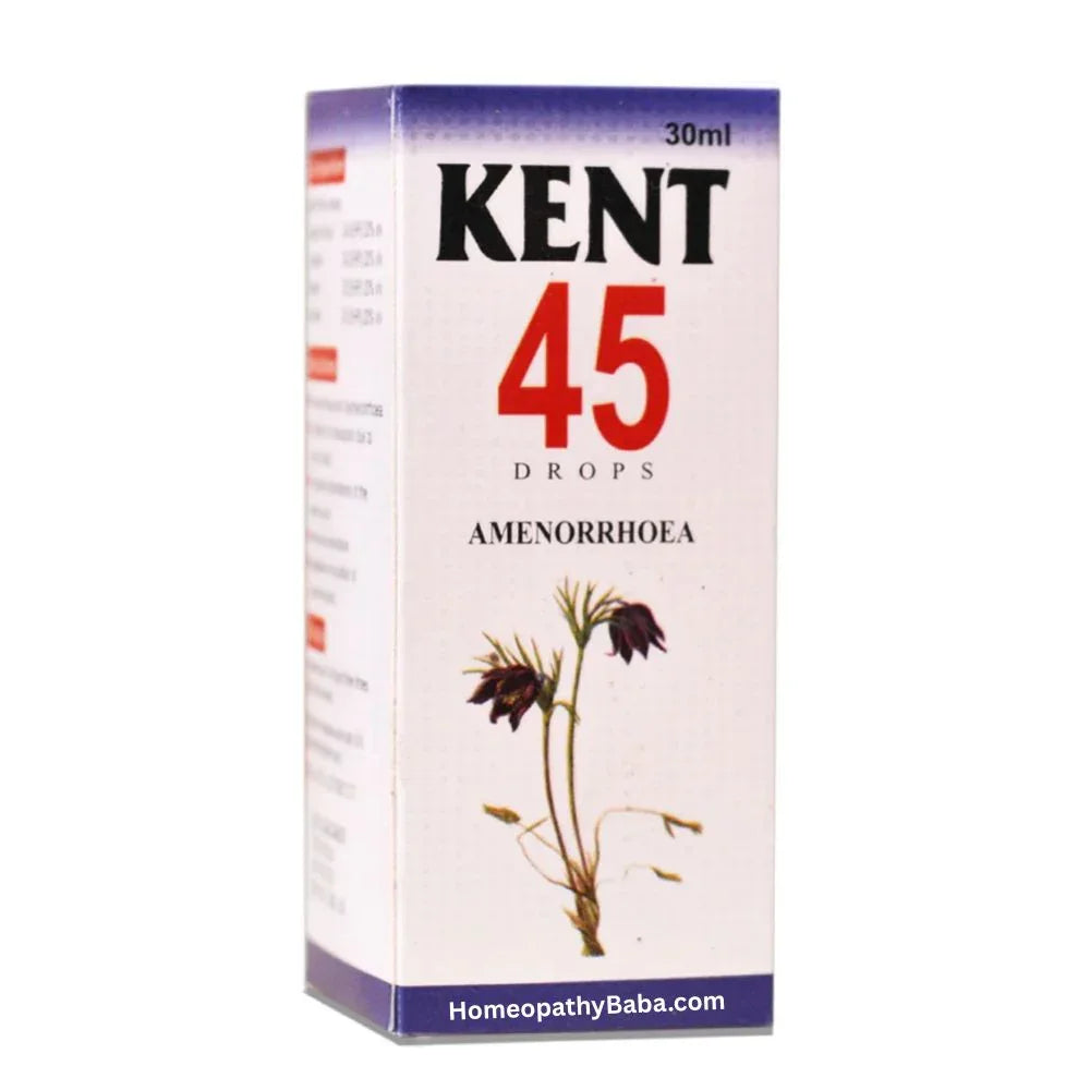 Kent 45 (Amenorrhoea) Drops for Menstrual Cycle Support | HomeopathyBaba.com