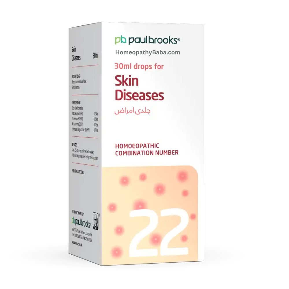 Paul Brooks Combination No. 22 for skin diseases and ailments | HomeopathyBaba.com