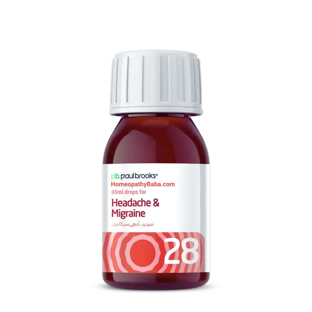 Paul Brooks Combination No 28 for Headache & Migraine Support | HomeopathyBaba.com