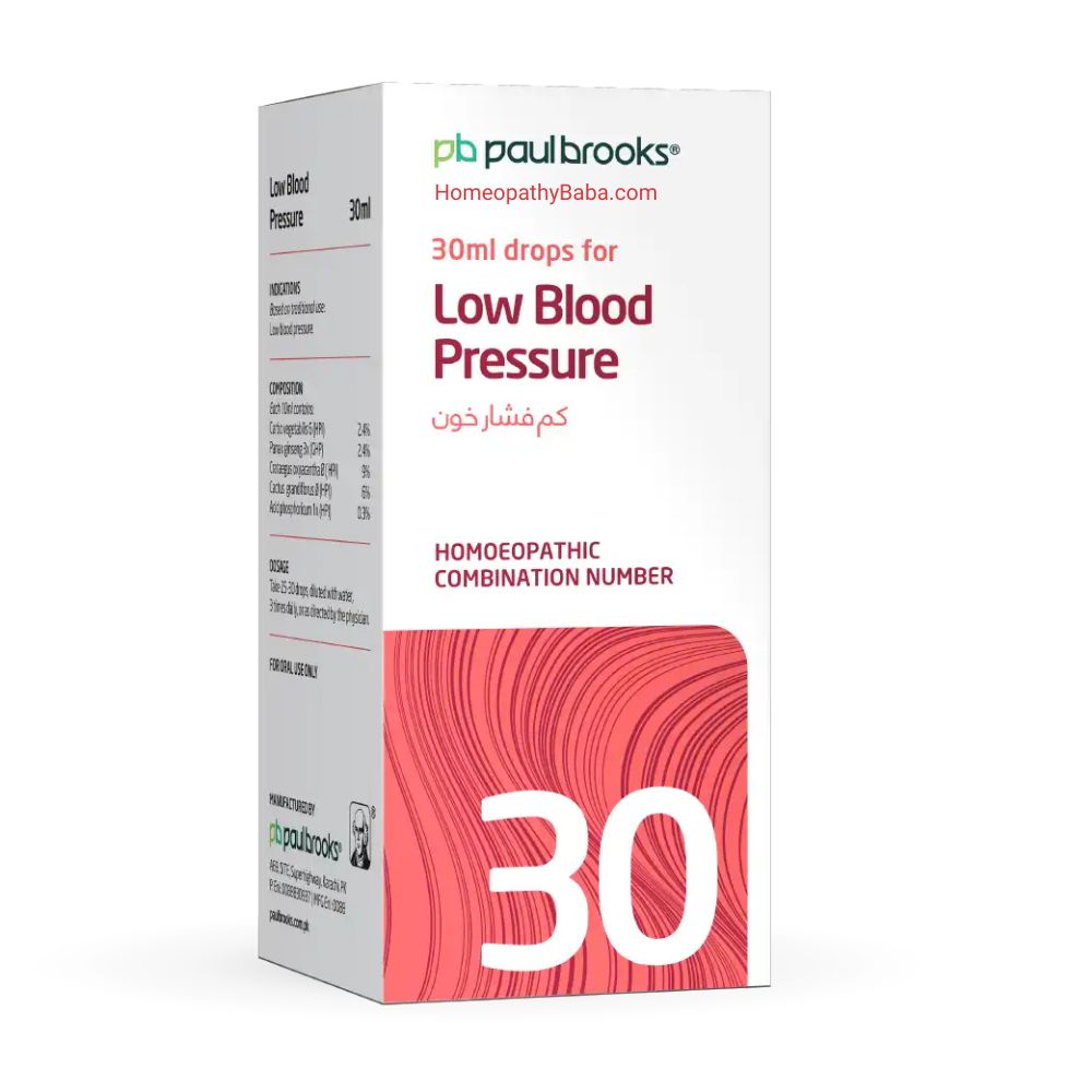 Paul Brooks Combination No 30 for Low Blood Pressure Support | HomeopathyBaba.com