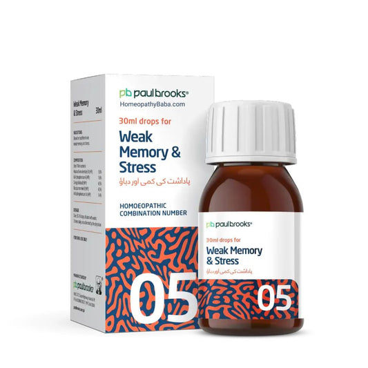 Paul Brooks Combination No 5 for Weak Memory & Stress | HomeopathyBaba.com