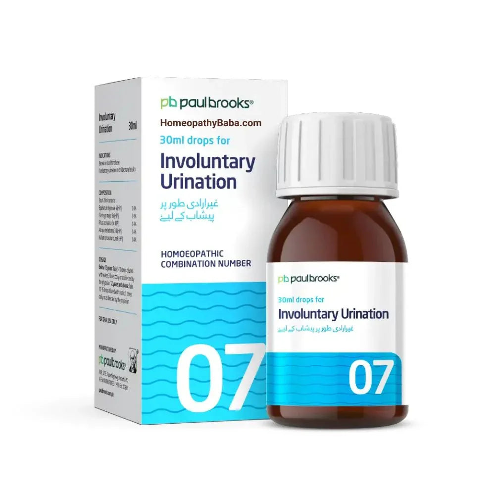 Paul Brooks Combination No 7 for Involuntary Urination | HomeopathyBaba.com