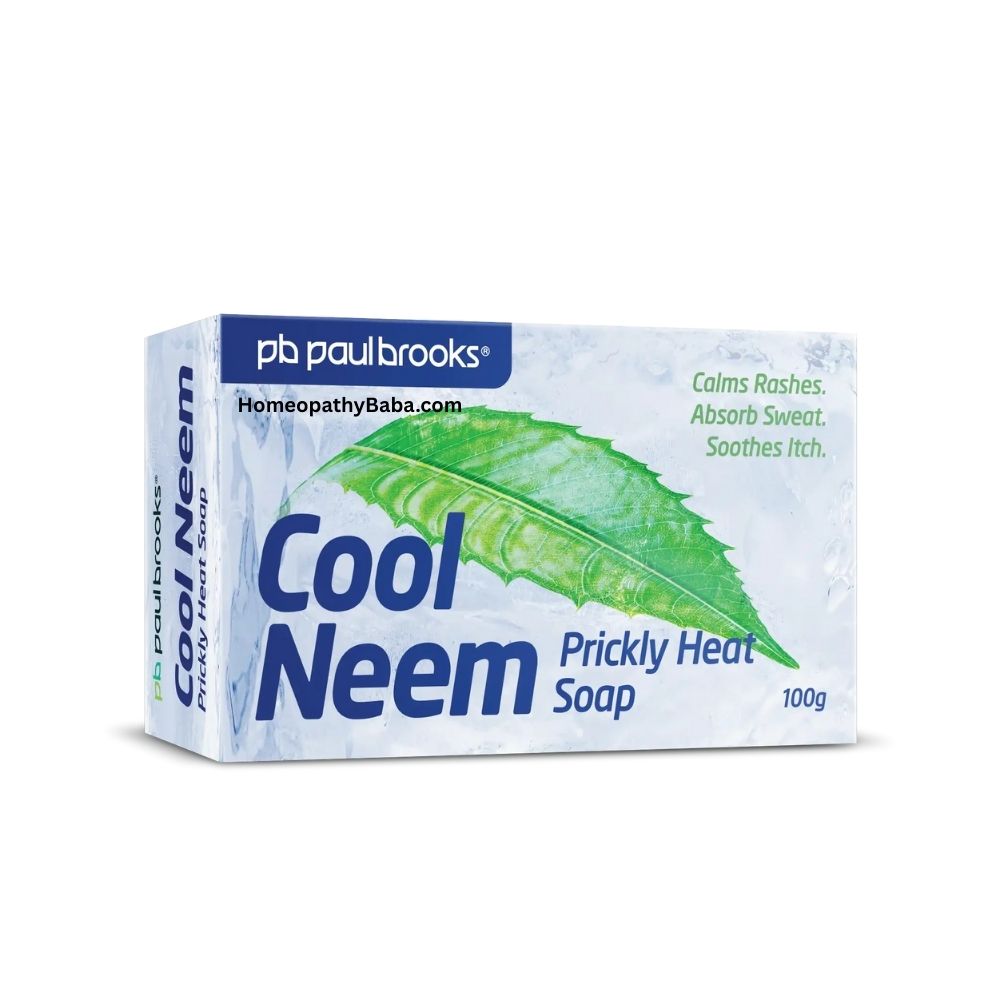 Paul Brooks Cool Neem Prickly Heat Soap packaging on a white background