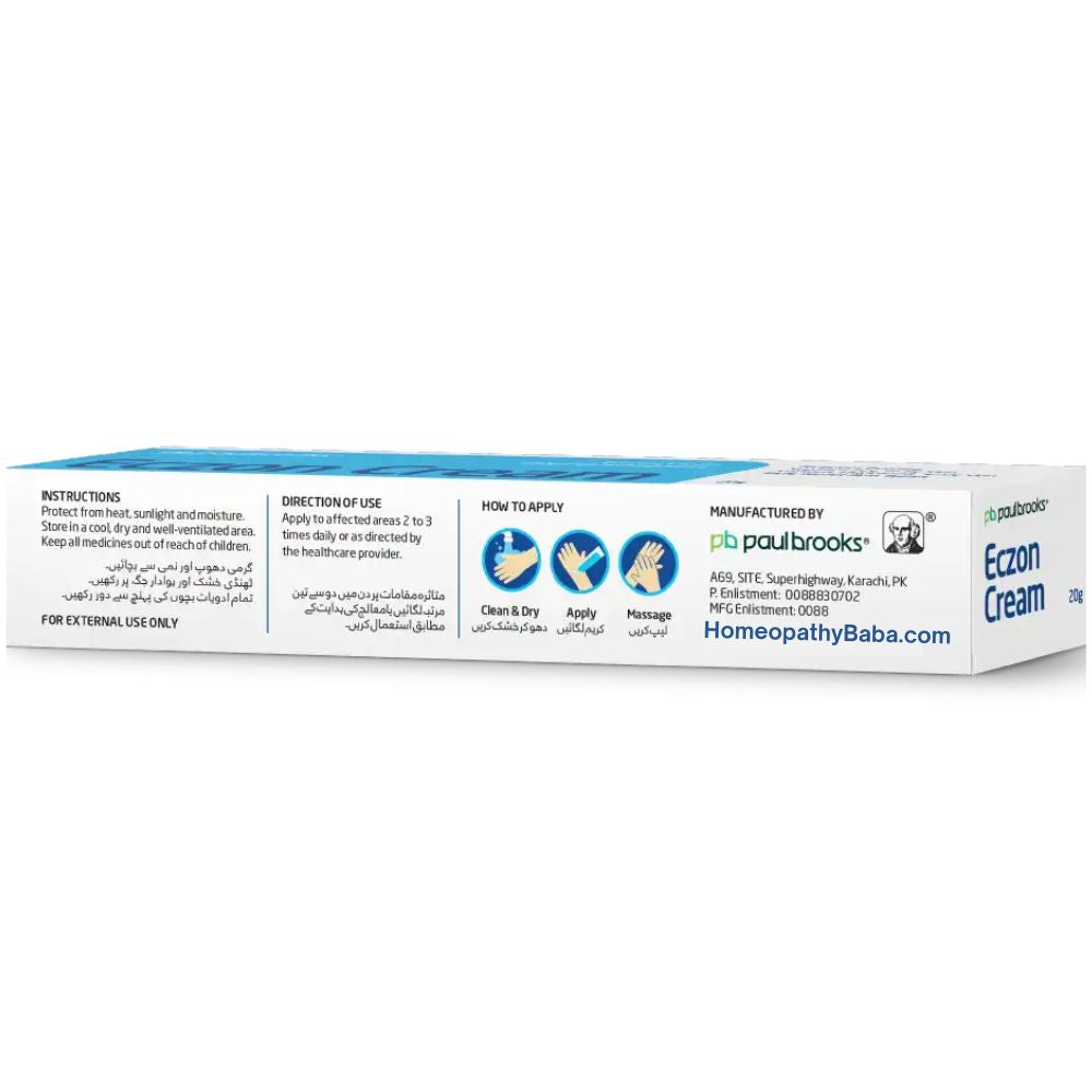 Paul Brooks Eczon Cream for soothing relief from eczema symptoms | HomeopathyBaba.com
