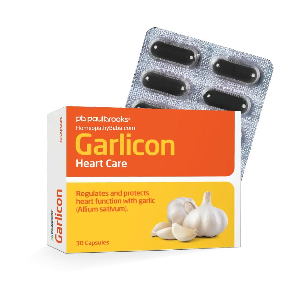 Paul Brooks Garlicon Capsules for Heart & Cholesterol Support | HomeopathyBaba.com
