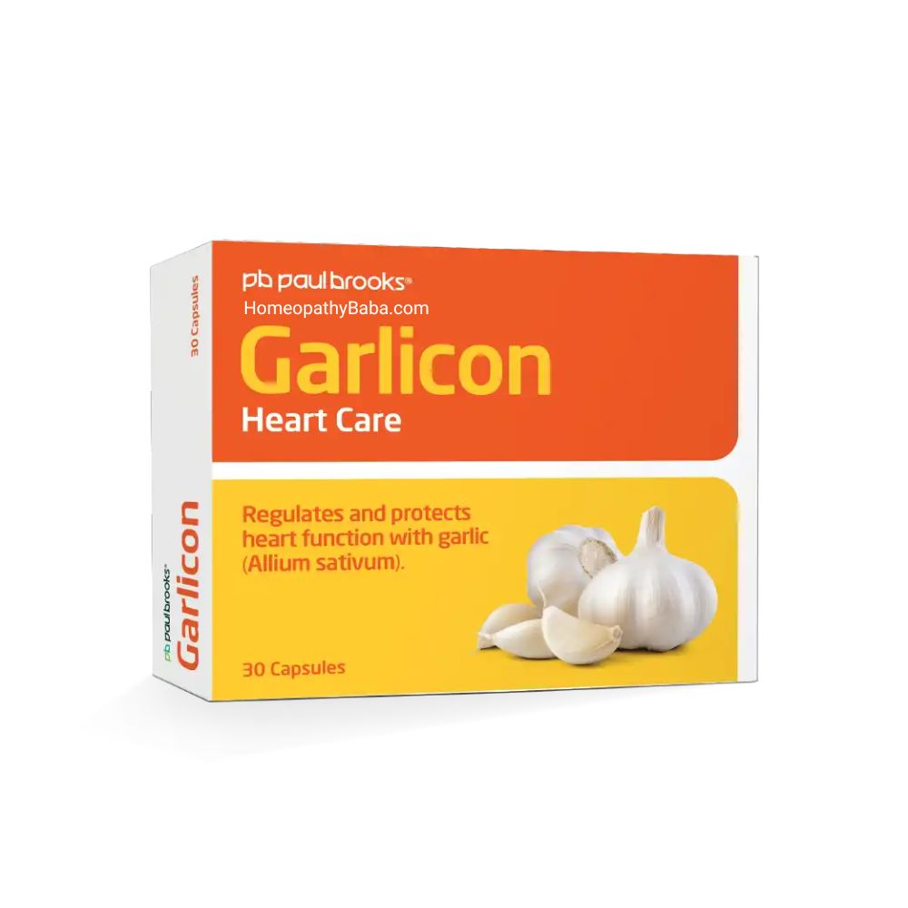 Paul Brooks Garlicon Capsules for Heart & Cholesterol Support | HomeopathyBaba.com
