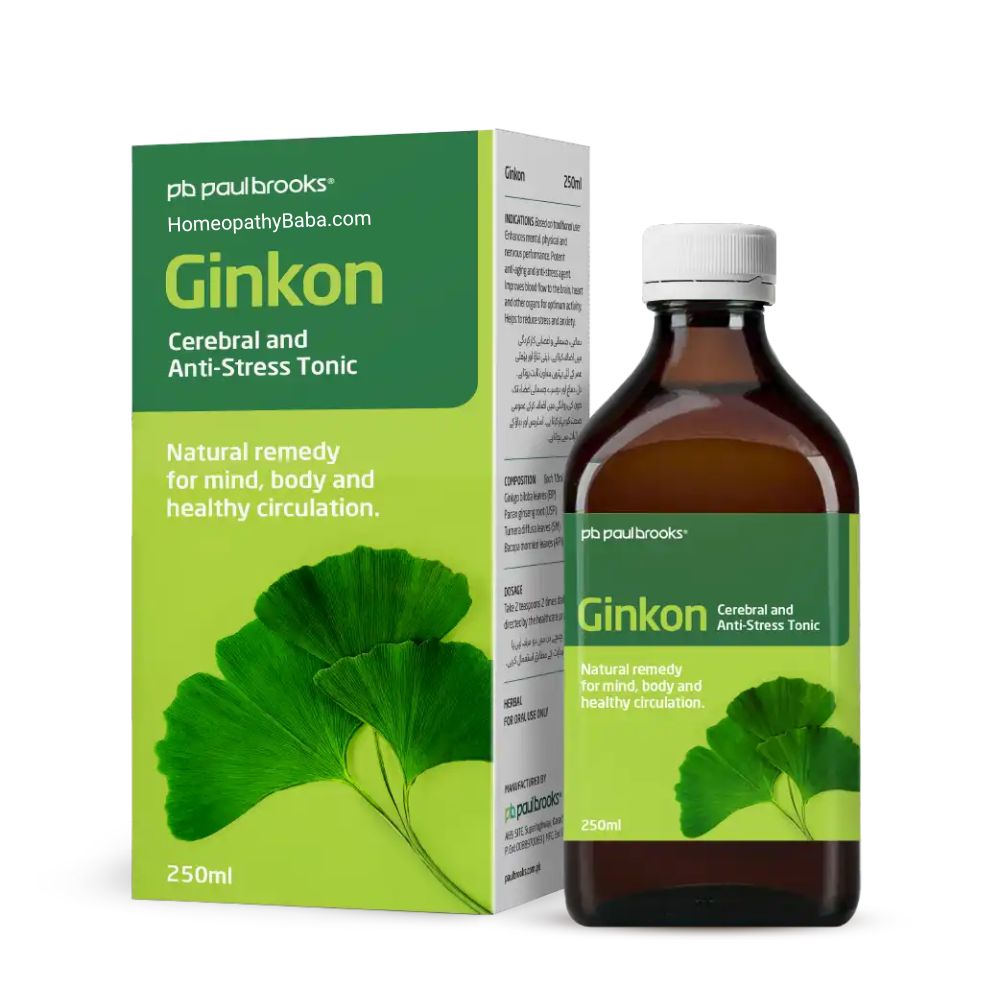 Paul Brooks Ginkon Tonic for Brain, Stress & Vitality | HomeopathyBaba.com