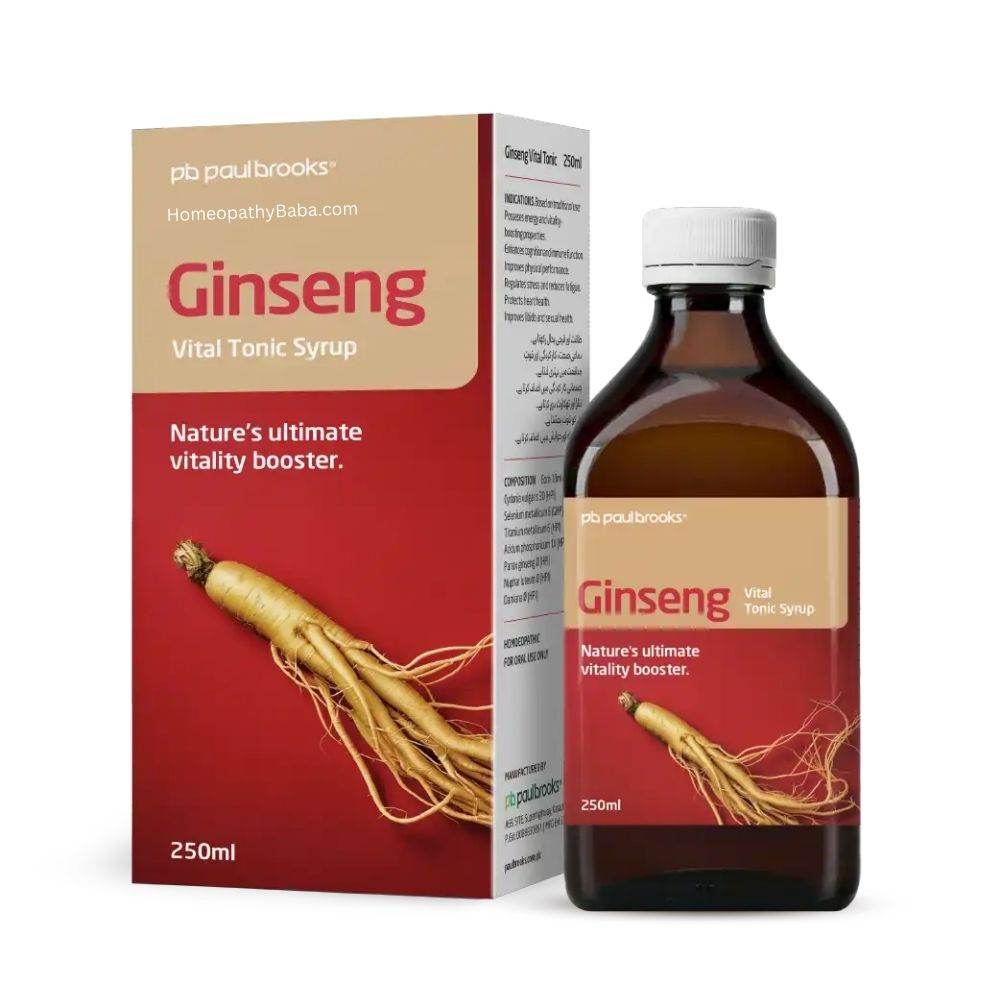 Paul Brooks Ginseng Vital Tonic Syrup for Energy & Vitality | HomeopathyBaba.com