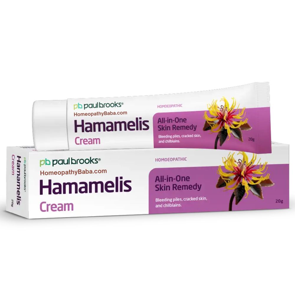 Paul Brooks Hamamelis Cream for healing skin, haemorrhoids, and varicose veins | HomeopathyBaba.com