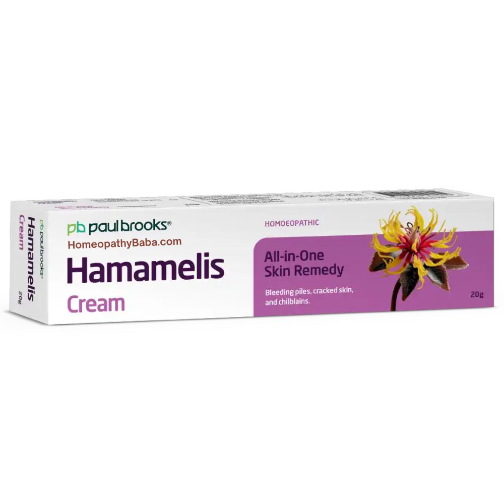 Paul Brooks Hamamelis Cream for healing skin, haemorrhoids, and varicose veins | HomeopathyBaba.com