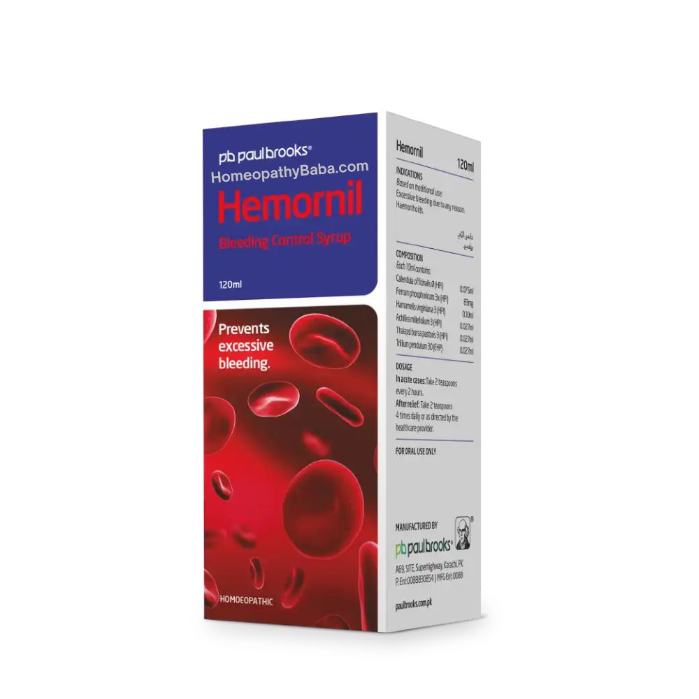 Paul Brooks Hemornil Syrup for hemorrhoids and bleeding | HomeopathyBaba.com