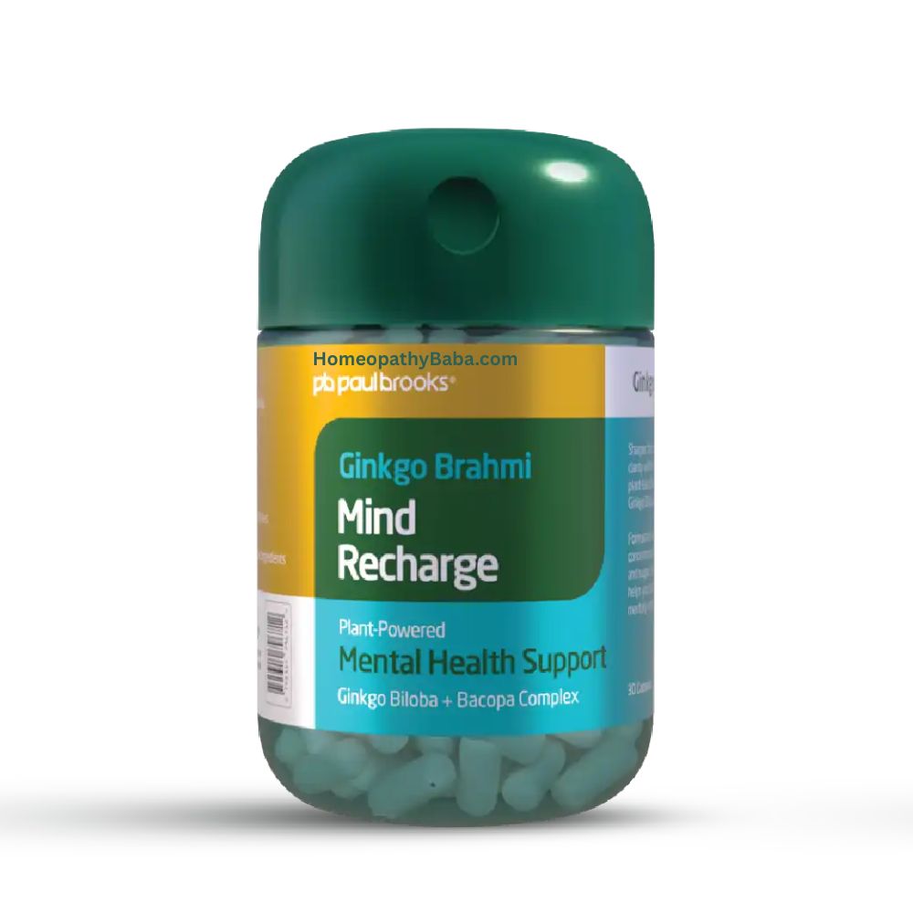 Paul Brooks Mind Recharge with Ginkgo & Brahmi for Focus & Memory | HomeopathyBaba.com