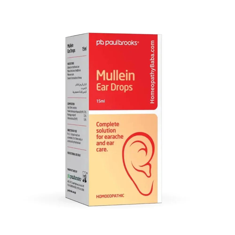 Paul Brooks Mullein Ear Drops for ear pain and minor infections | Homeopathy Baba