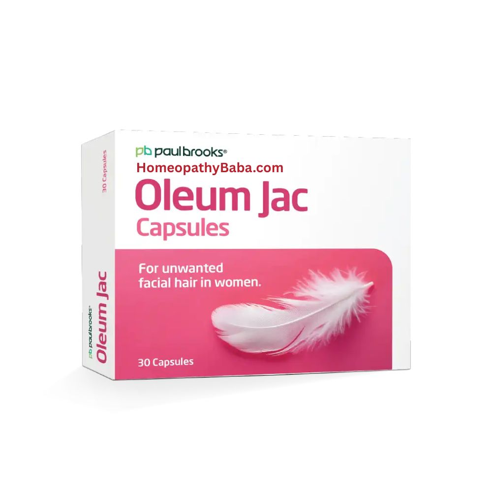 Paul Brooks Oleum Jac Capsules for unwanted facial and body hair | HomeopathyBaba.com